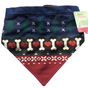 NWT Holiday bone bandana scarf dog S/M